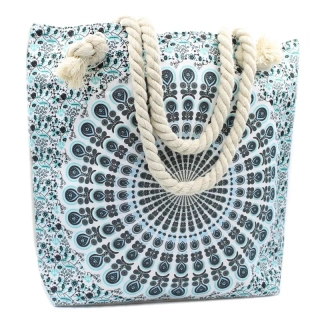 Mandala - Nebeská modř - Velká látková taška přes rameno | 45x13,5x41,5cm